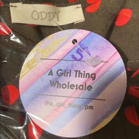 Brown & Red Polka Dot Babydoll Top Various Sizes - Picture 3 of 3